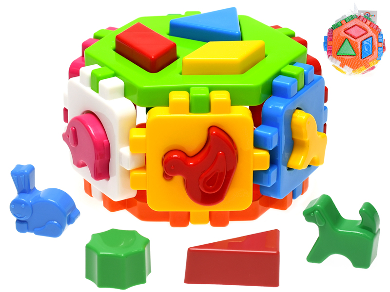 Technok Toys Vkládací šestihran - geometrické tvary a zvířátka skladem