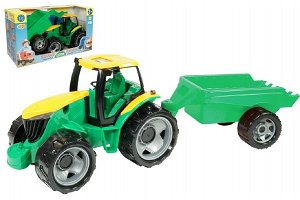 Lena Traktor plast bez lžíce a bagru s vozíkem v krabici 71x35x29cm