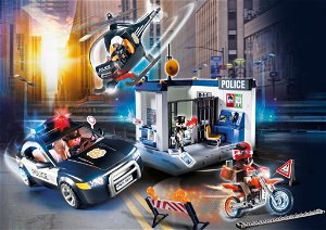 Playmobil Sada City action policie s autem a helikoptérou