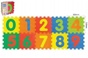 Wiky Pěnové puzzle Číslice 32x32x1cm 10ks v sáčku 10m+