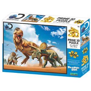 PRIME 3D PUZZLE - T - rex versus Triceratops 500 dílků