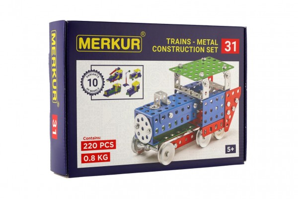 Merkur Toys Stavebnice Merkur 031 Železniční modely 10 modelů 211ks v krabici 26x18x5cm