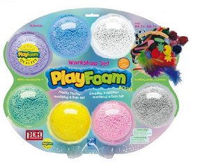 PEXI PlayFoam® Modelína/Plastelína kuličková s doplňky 7 barev na kartě 34x28x4cm