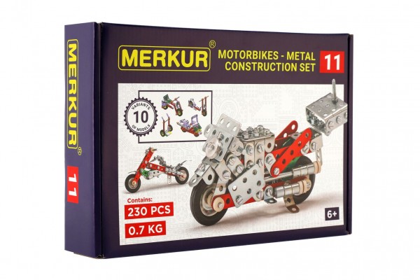 Merkur Toys Stavebnice MERKUR 011 Motocykl 10 modelů 230ks v krabici 26x18x5cm