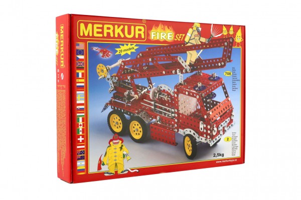 Merkur Toys Stavebnice MERKUR FIRE Set 20 modelů 708ks 2 vrstvy v krabici 36x27x5,5cm