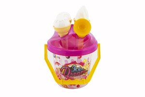 Technok Toys Sada na písek plast kbelík + formičky zmrzlina 2 barvy skladem Barva: Růžová