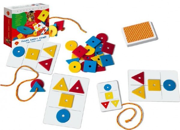 PEXI Tvary, barvy, paměť společenská hra naučná v krabici 20x18x5cm