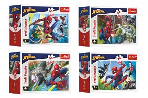 Trefl Minipuzzle 54 dílků Spidermanův čas 4 druhy v krabičce 9x6,5x4cm (1 ks)