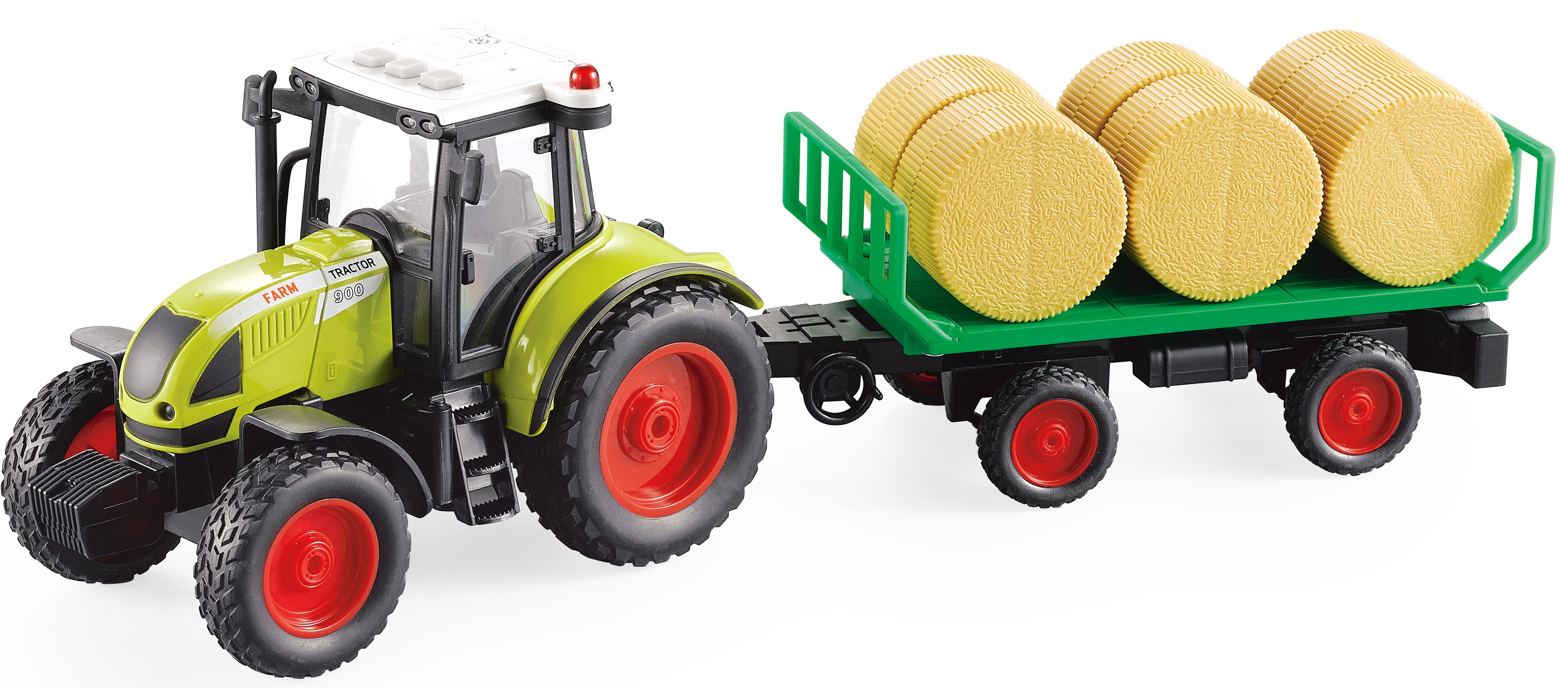 Sparkys Traktor s valníkem a balíky slámy 1:16