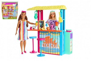 Teddies Barbie Love ocean - plážový bar s doplňky plast v krabici 28x33x7cm
