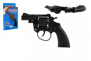 Teddies Revolver/pistole na kapsle 8 ran plast 13cm v krabičce 9,5x16x2,5cm