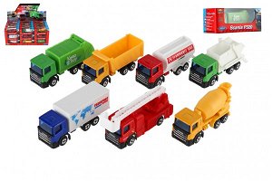 Dromader Auto nákladní Welly Scania kov/plast 7,5cm 6 druhů v krabičce 10,5x4x4cm (1 ks)