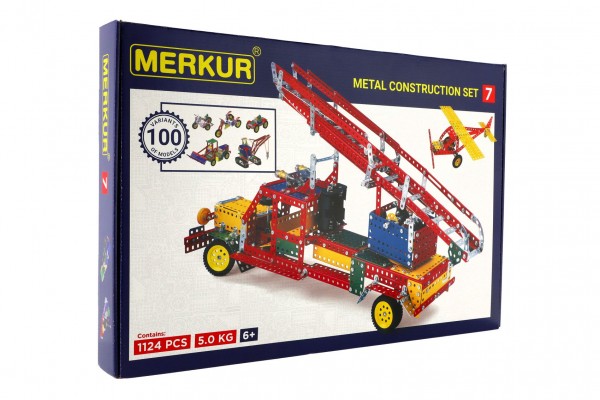 Merkur Toys Stavebnice MERKUR 7 100 modelů 1124ks 4 vrstvy v krabici 54x36x6cm