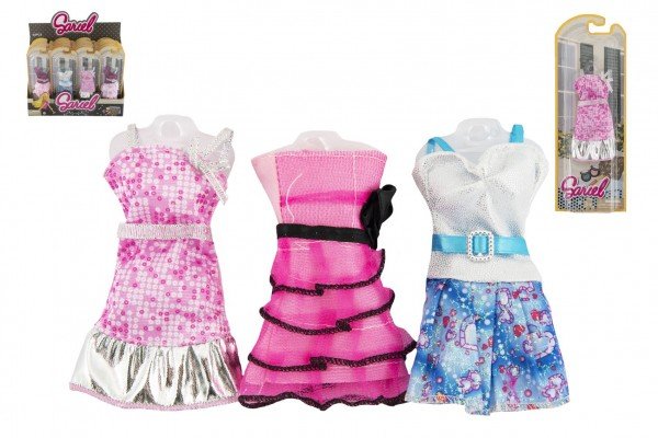 Teddies Oblečky/Šaty pro panenky 10-13cm 6 druhů na kartě 10x27x3cm (1 ks)