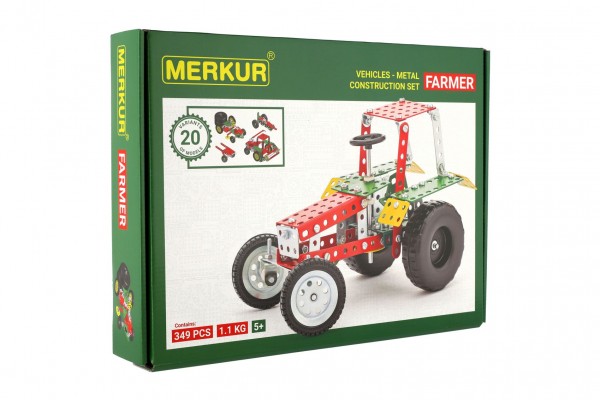 Merkur Toys Stavebnice MERKUR Farmer Set 20 modelů 341ks v krabici 36x27x5,5cm