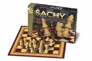 Bonaparte Šachy dřevěné figurky společenská hra v krabici 33x23x3cm