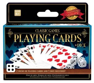 Sparkys Klasické hry – 2 balíčky hracích karet a 5 kostek SKLADEM