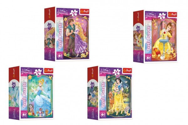 Trefl Minipuzzle Krásné princezny/Disney Princess 54dílků 4 druhy v krabičce 6x9x4cm (1 ks)