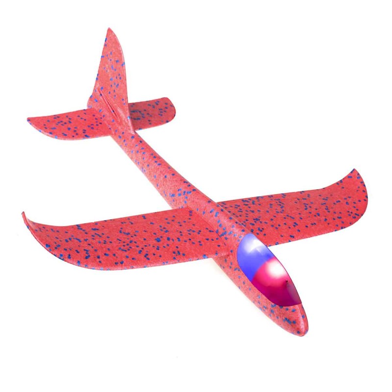 TIP! Letadlo házecí polystyrenové 48 cm - SVÍTÍCÍ Barva: Červená