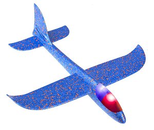 TIP! Letadlo házecí polystyrenové 48 cm - SVÍTÍCÍ Barva: Modrá