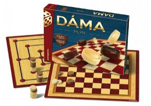 Bonaparte Dáma + mlýn dřevěné kameny společenská hra v krabici 33x23x4cm