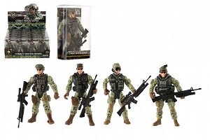 Teddies Voják figurka se zbraní plast 10cm mix druhů v plastové krabičce 6x11x3cm (1 ks)
