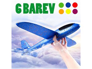 TIP! Letadlo házecí polystyrenové, 48 cm Barva: Modrá