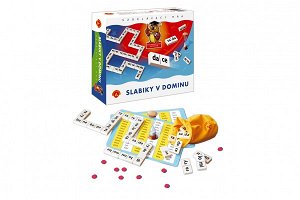 PEXI Slabiky v dominu společenská hra vzdělávací v krabici 24x20cm