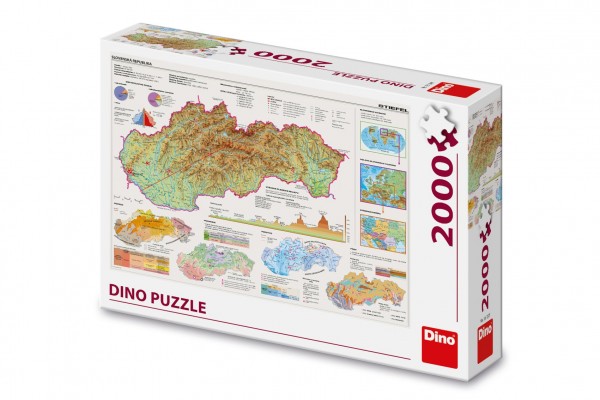 Dino Puzzle Mapa Slovenska 97x69cm 2000 dílků v krabici 32x23x7cm