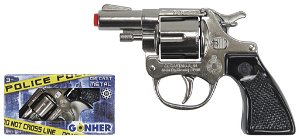 Alltoys Gonher Policejní revolver kovový stříbrný kovový 8 ran