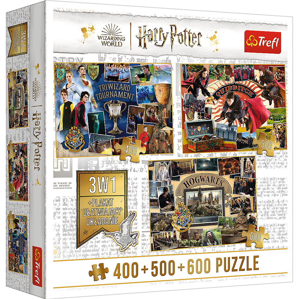 Trefl Puzzle Harry Potter Tournament 3v1 400 + 500 + 600 dílků