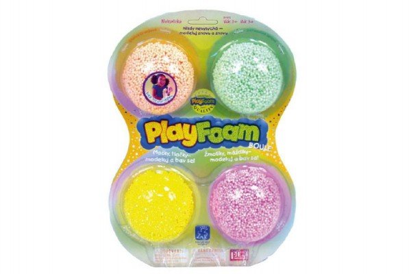 PEXI PlayFoam® Modelína/Plastelína kuličková 4 barvy na kartě 19,5x27x3cm
