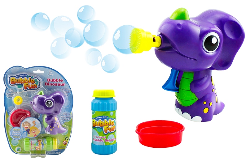 Bubble Fun Bublifuk Dinosaurus s náplní 60 ml - fialový