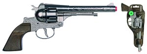 Alltoys Gonher Revolver kovbojský stříbrný, kovový - 12 ran
