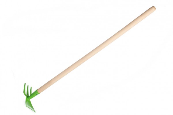 Teddies Motyka/Motyčka oboustranná zelená s násadou kov/dřevo 80cm nářadí