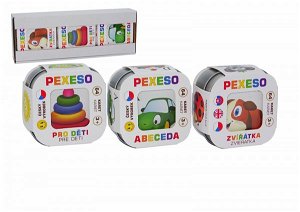 Teddies Pexeso 3ks Abeceda, Zvířátka, Pro děti společenská hra v krabičce 8x21x4cm