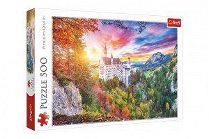 Trefl Puzzle Pohled na zámek Neuschwanstein, Německo 500 dílků 48x34cm v krabici 40x26,5x4,5cm