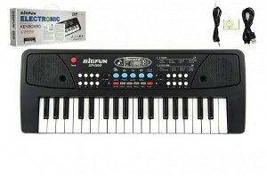 Teddies Pianko/Varhany/Klávesy 37 kláves, napájení na USB + přehrávač MP3 + mikrofon plast 40cm v krabici