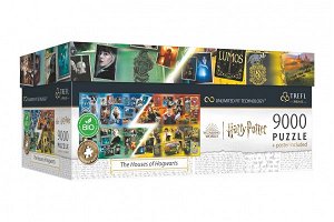 Trefl Puzzle Harry Potter Domy v Bradavicích 9000 dílků + plakát v krabici 45x24x21cm
