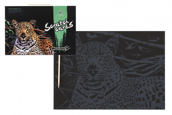 SMT Creatoys Škrabací obrázek barevný Gepard 40,5x28,5cm A3 v sáčku