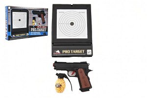 Teddies Pistole plast na kuličky 6mm s terčem v krabici 45x29x5cm