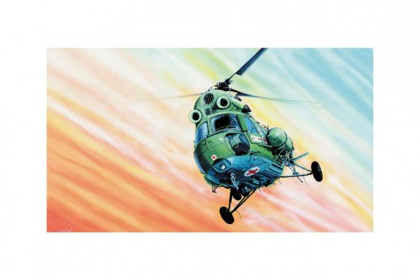 Směr Model Kliklak Vrtulník Mil Mi-2 27,6x30cm v krabici 34x19,5x5,5cm