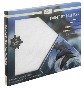 Craft Creative Malování podle čísel na plátno Delfín 30x40 cm