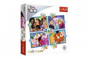 Trefl Puzzle 4v1 Šťastný svět Disney 28,5x20,5cm v krabici 28x28x6cm