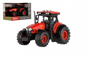 Teddies Traktor Zetor plast 9x14cm na setrvačník na bat. se světlem se zvukem v krabici 18x12x10,5cm