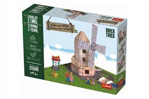 Trefl Stavějte z cihel Větrný mlýn stavebnice Brick Trick v krabici 36x25x7cm