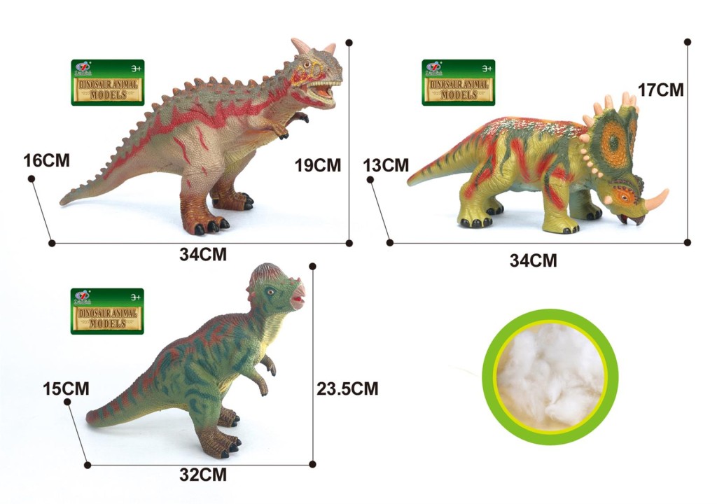 Alltoys Dinosaurus měkký 3 druhy 34 cm