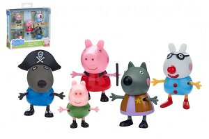 TM Toys Prasátko Peppa/Peppa Pig plast set 5 figurek v maškarních šatech v krabičce 16x15x4,5cm