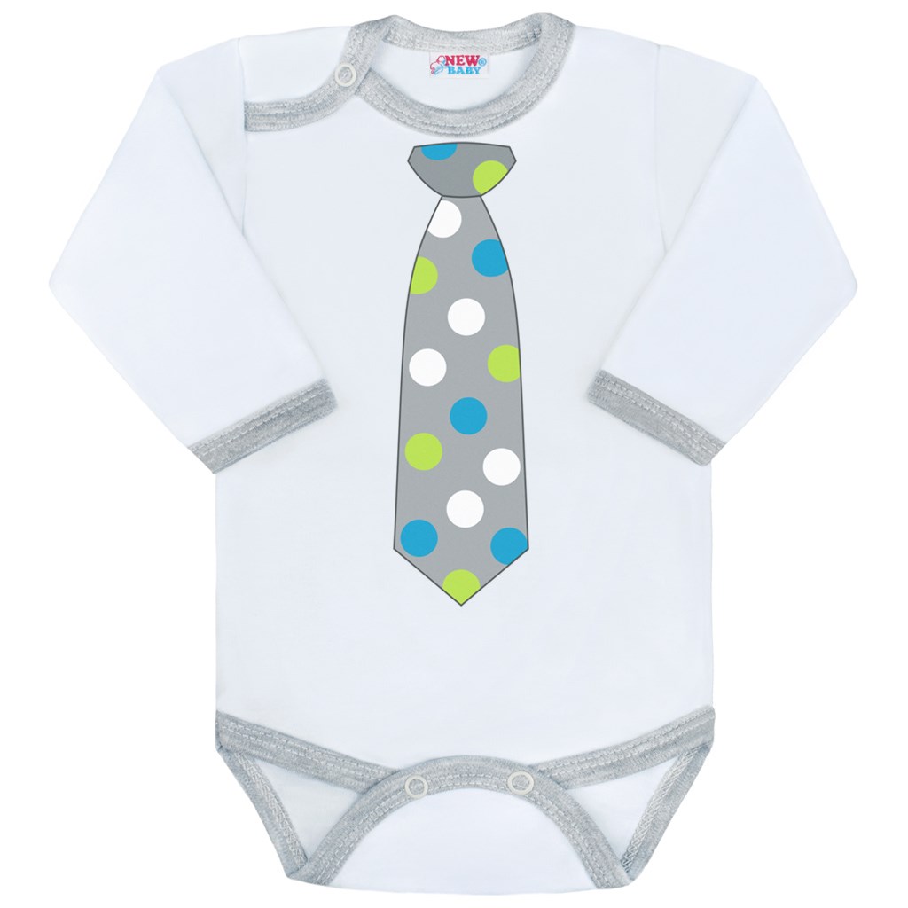 Body s potiskem New Baby s kravatou s puntíky, vel. 80 (9-12m)
