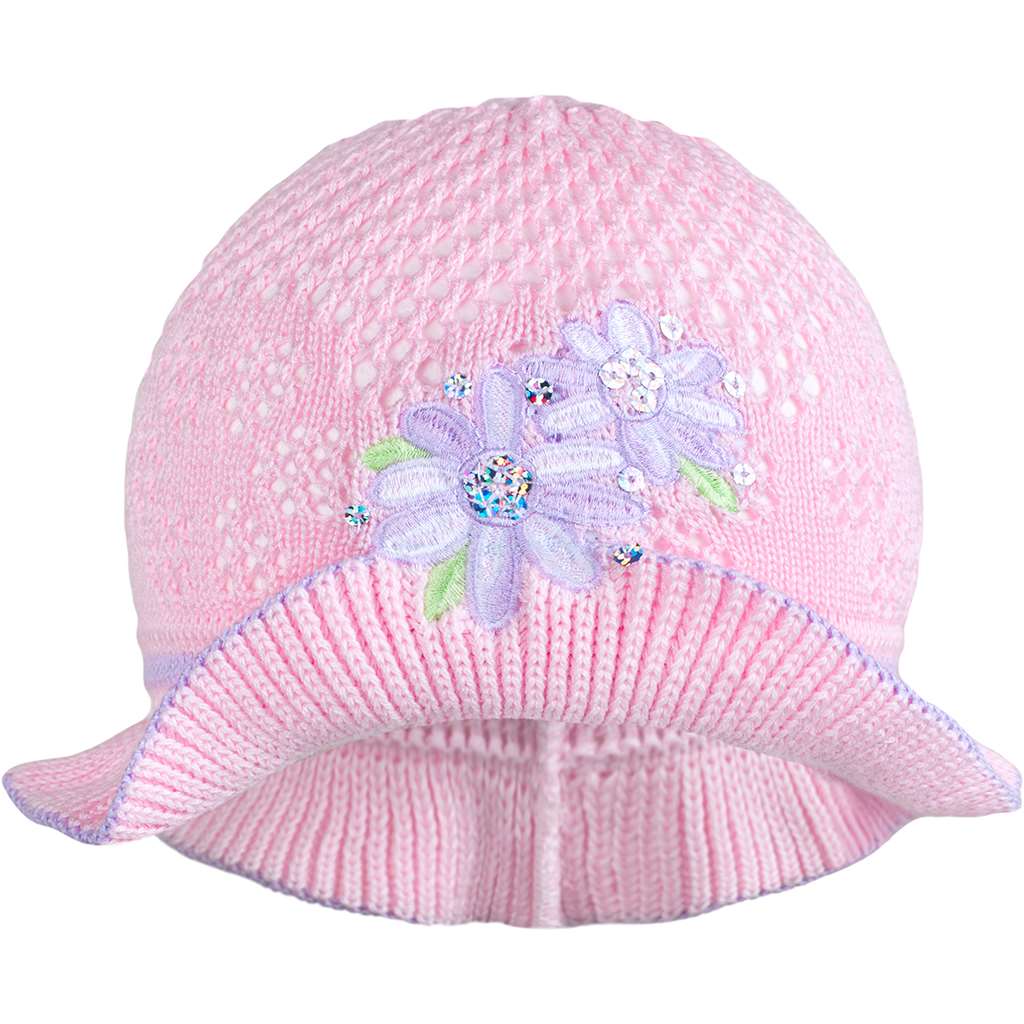 Pletený klobouček New Baby růžovo-fialový, vel. 104 (3-4r)